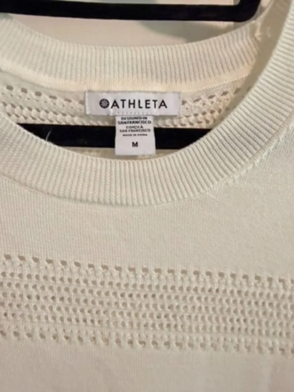 Athleta Sweet Magnolia Pointelle Crewneck Sweater